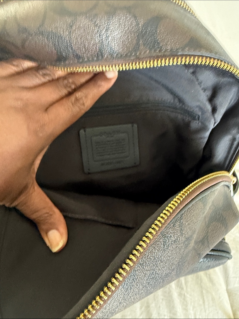Coach Brown & Black Signature Backpack - Picture 6 of 9